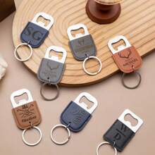 1pc Personalized Leather Bottle Opener, Groomsman Gift, Creative Groomsmen Gift, Wedding Gift, Engraved Bottle Opener Keychain, Custom Bottle Opener Keychain, Logo Bottle Opener, Bottle Opener Keychain, Gifts For Boyfriend, Gifts For Him, Birthday Gift
