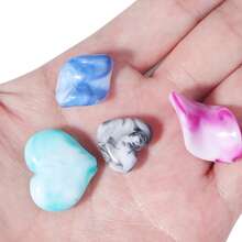 30 piezas/Paquete Cuentas de resina con forma de corazón y agujero grande de estilo pintura al óleo asimétrica y vintage, colores aleatorios, suministros de manualidades y joyería DIY para hacer pulseras, collares y colgantes