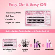 [39Pcs]GENIELASH Glue-Free Cool Girl Eyelash For Beginner Self Adhesive Eyelashes Natural False Eyelashes No Need Glue