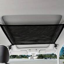 1 件大容量汽车天花板储物网 - 耐用的黑色涤纶网，具有多个隔层，易于悬挂和安装，适用于所有车辆，便携式储物袋，适合旅行和户外活动，结构坚固