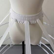 Black 5 Hoops Floor-Length Front Split Crinoline Petticoats Underwear Waistband Underskirt For Ballgown Wedding Dress