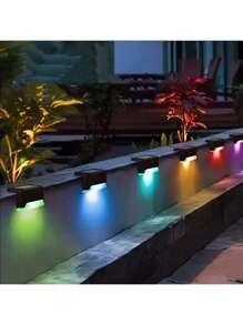 12 Stücke Solar-betriebene LED-Gartenleuchten, Treppenbeleuchtung für Außen-Dekoration - Terrasse, Stufen, Geländer, Wand, Garten, Treppe, Terrasse, Zaun, Einfahrt Beleuchtung, Multi-Farb-Steuerung, für Heim-Dekoration und Geländer-Dekoration