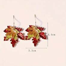 1 Pair Vintage Maple Leaf Drip Oil Textured Earrings