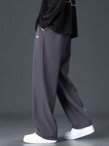 Men's Fashionable Casual Thick Straight Leg Pants - Dark Grey - View 4