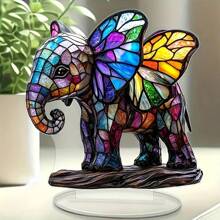 Adornos de escritorio de acrílico de elefantes coloridos, exitosa en comercio transfronterizo, adornos creativos para el hogar, sala de estar y porche, regalos