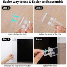 Office Desk Accessories,  Acrylic Monitor Memo Boards For Computers,  2PCS (Left & Right) Multifunction Sticky Note Holder For Computer Screen,  Home Office Accessories Desktop Message Office Decor