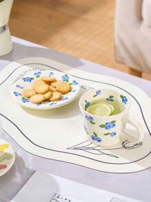 1 Set mehrfarbige, handbemalte Herz-Design Keramiktasse & Untertasse, bunte Muster mit "Liebe" Element - ideal für romantisches Frühstück oder gemütlichen Nachmittagstee, perfektes Geschenk für den Partner, Valentinstag, Jahrestag und andere süße Anlässe
