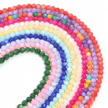 1 pièce Brin de perles de coquillage colorées de 4 mm, environ 93 perles, convient pour la fabrication de bracelets, colliers, bijoux DIY, été