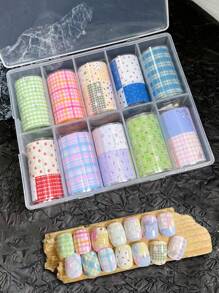 10 Peças de Decalques de Transferência de Arte de Unhas Estilo Coreano, Incluindo Corações Minimalistas, Bolinhas, Flores Miúdas, Desenhos à Mão, Animais de Verão, Mármore, Céu Estrelado, Renda Francesa, Desenhos de Flores Chinesas, Versátil para Livros, Papelaria, Desktops, Tablets, Vidro, Scrapbooking, Ótimo Presente