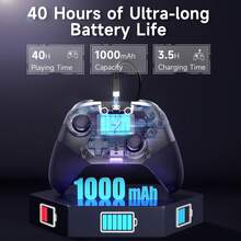 EasySMX X10 PC Controller - No Stick Drift, No Dead Zone Wireless Controller For PC, Steam And Switch - Upgraded Bluetooth Controller With Four Hall Effect - Include A Swappable Faceplate,For Black Myth Wukong - 紫色 - 查看 6