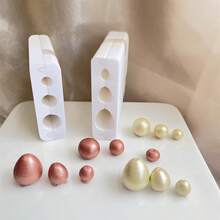 1pc/2pcs Round/Egg-Shaped Polymer Clay Roller, Modeling Clay Tool, Helps Make 3 Sizes Of Clay Beads - White - View 7