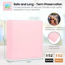 New-88 8x10 Photo Album 152 Pockets Holds 152 Photos, Large Capacity Lear Cover Family W Baby Photo Book For 8 X 10 Pictur, Photo Album 8x10  Black Inner  (Pink) - 粉色 - 查看 6
