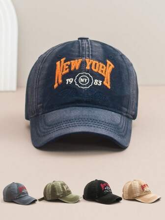 1 pièce Casquette de baseball avec lettre brodée en 3D, slogan, décontractée, , unisexe pour le printemps, l'été, l'automne, couronne douce, casquette réglable snapback, style de rue, décor rétro