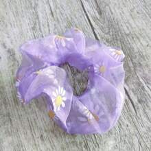 4/8 Stück einfache Haargummis, elastische Scrunchies mit Gänseblümchen Muster, Mesh Haarseil Zopfhalter, Damen Haarzubehör, weiche und süße elastische Haargummis als modisches Haarzubehör und Valentinstags-Geschenk, Zopfhalter, Haargummis, Haargummiringe