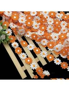 Colored Daisy Lace Edge - 1 Piece Polyester Embroidered Applique Ribbon For Sewing, Crafts And Garment Decoration, DIY Crafts, Party And Home Decor, Delicate, Patches, Decorative Ribbons, Sewing Accessories (1yard) - Multicolor - View 16