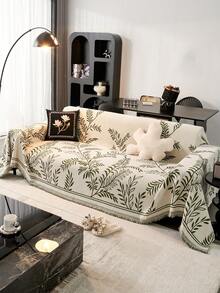 1 件带流苏的花卉雪尼尔沙发套，宠物友好型防脏防刮，可机洗，适合室内/室外，适合 1/2/3/4 座沙发