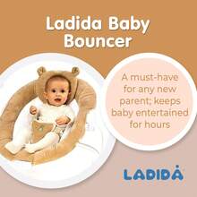 LADIDA Soft Brown Rocker – Soothing Music And Gentle Vibration, Cushioned Material, 3-Point Adjustable Seat - Brown - View 3