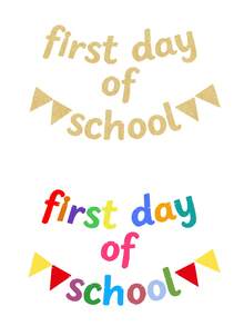 Nueva pancarta de decoración para el primer día de clases, suministros para fiesta de regreso a clases, pancarta de bienvenida de regreso a clases, decoraciones de regreso a clases, letrero de bienvenida de regreso reutilizable para pizarra de boletín del aula (Colorido, Destello dorado)