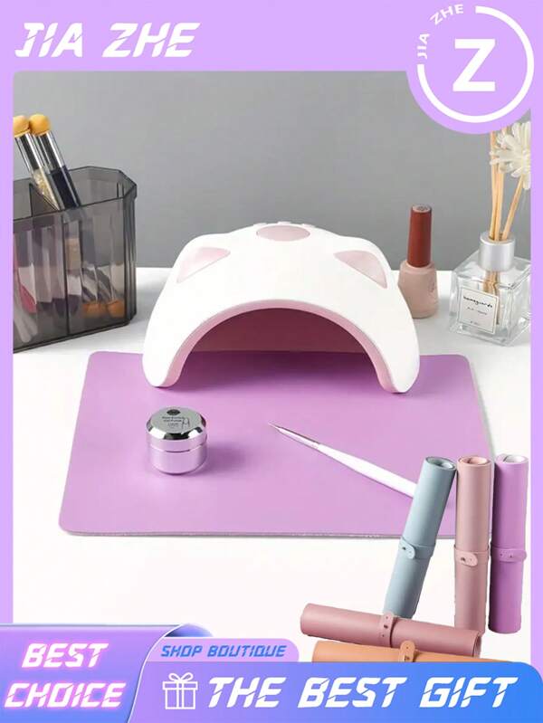 Compact Folding Nail Art Table Pad - Beauty Pads, Beauty Accessories, Desktop Protective Pads, , Waterproof Microfiber Elbow Pad, Stain Resistant, Suitable For Manicure And Nail Design, Salon Grade, Professional Nail Art Accessories, Nail Art Accessories