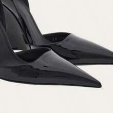 Nuove scarpe singole con tacco a zeppa sexy in vernice rossa, tacchi alti a spillo bassi, sandali francesi da donna con un cinturino e un solo cinturino