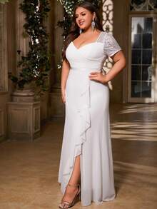 Women Plus Size Sequins Formal Evening Dress Mother Of Bridal