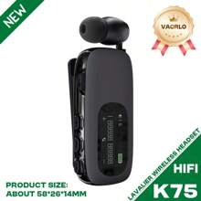 KZ K89/K75 Lavalier Business Bluetooth 5.4 Wireless Headset Talk/Music 20 Hours LCD Digital Display Call Vibration Reminder+Voice Reporting+Number Display HIFI Music Earphone With Mic