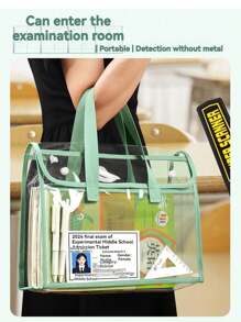 Bolsa Portátil Escolar Transparente, com Material de PVC Plástico Resistente à Água e Reforçado de Forma Robusta para Bolsa Transparente Escolar/Escritório para Mulheres e Homens | Pochete Leve para Concertos, Jogos Esportivos e Viagens