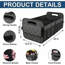 New  Car Trunk Organzier For Suv,Car Organziers And Storage With 6 Big Pocket,Car Accessories For Women/Men 50L Waterproof Polyester Trunk Organzier For Car/SUV/Minivan/Truck(Medium,Charcoal) - 木炭 - 查看 3