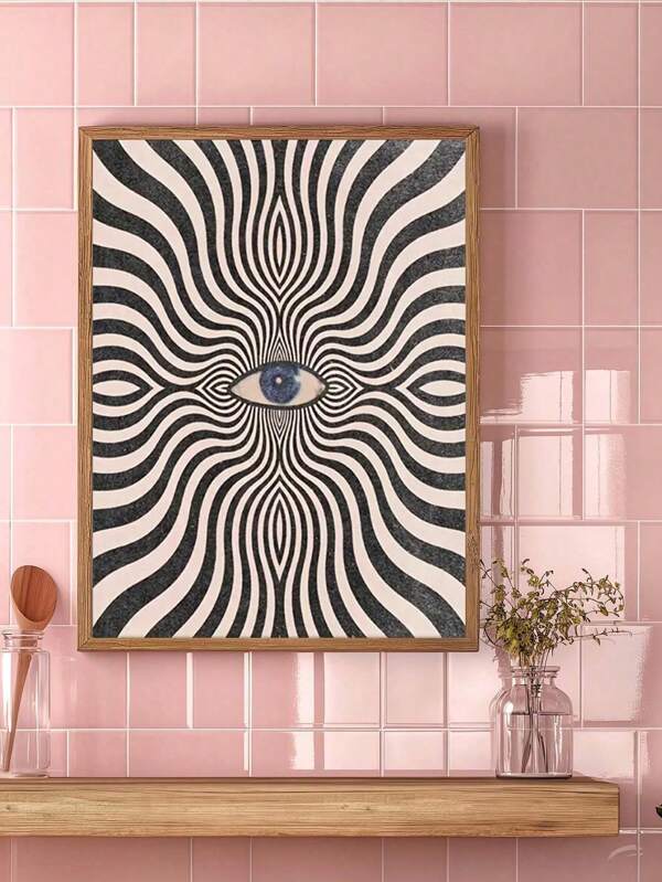 1 pieza Póster de lienzo de ojo vintage - Diseño surrealista de arte pop Vértigo, perfecto para la decoración de la sala de estar, el dormitorio u oficina, arte de pared, decoración de habitación, regalo perfecto, sin marco