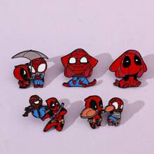 Disney 1/5 Stück Cartoon Figur Ansteck-Set, personalisierter Spinne-Man Deadpool Emaille-Pin, Rucksack, Kleidung, Schmuckzubehör, Metall-Abzeichen, Geschenke für Freunde, Rucksack für die Schule