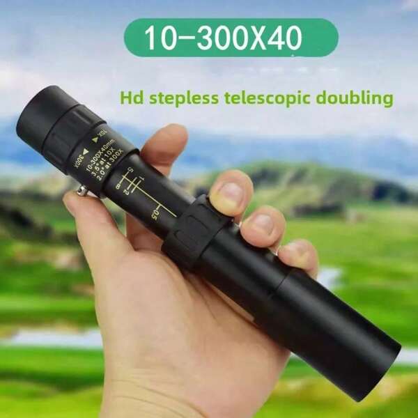 10-300x40 Zoom Monocular Telescope With Digital 300x Metal High-Definition Telescope, Used For Hunting And Bird Watching Travel