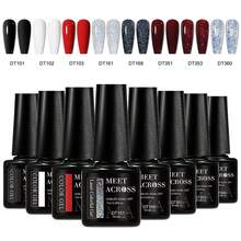 MEET ACROSS 8PCS/Set Gel Nail Polish Set Summer Nail Supplies Nude Pink Blue Red Blue Gel Polish Set Semi Permanent Nail Polish Nail Glue Soak Off UV LED Nail Art Gel Varnish Most Polular Colors Gel Nail Kit Manicure Kit Nail Art DIY Home Salon Gift For Women - Multicolor - View 17