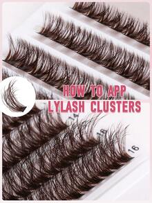 200 piezas de pestañas marrones D Curl de 8-16 mm de longitud mixta, pestañas individuales en racimos, de aspecto natural y suave, ultra ligeras y de larga duración, ideales para uso en el hogar o en movimiento para la vida diaria, fiestas y festivales de música. Racimos de pestañas, pestañas individuales, pestañas postizas.