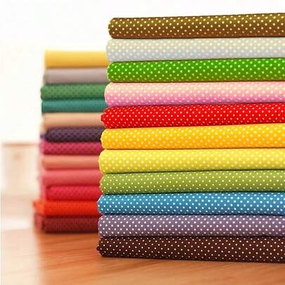 12pcs 25*25CM Mixed Color Dotted DIY Patchwork Fabric Set