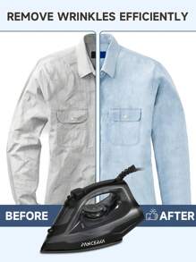 PANCERKA Powerful Compact Steam Iron For Clothes, Wool, Poly, Silk, Linen, Nylon Ironing, Fabric Steamer, Nonstick Plate, SmartSteam, Anti-Drip, Auto Shut Off(EU Plug) - EU E Type Plug(220-240V) - View 6