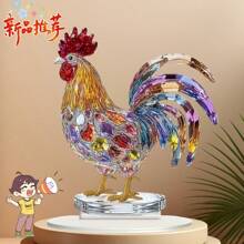 2D Plane Acrylic Colorful Rooster Statue Multi-Functional Desktop Decoration, Suitable For Christmas Halloween, Valentine's Day Birthday Gift, Ideal Gift For All Festivals
