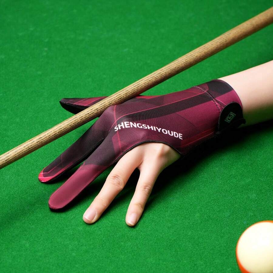 1pc Left Hand Snooker/Pool Glove With 3 Exposed Fingers, High Elasticity, Lightweight & Anti-Slip, Unisex - Multicolor - View 1