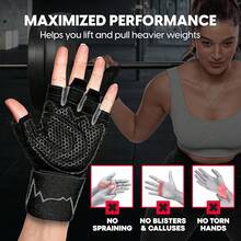 Workout Gloves Women – Comfortable Gym Gloves Women With Hand And Enhanced Grip – Weight Lifting Glove Womens With Wrist Wraps Support Safety, Bike & Cycling Glove - Black - View 8