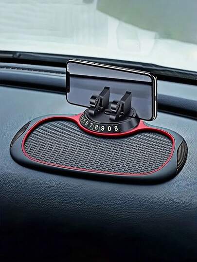 360° Rotatable Swan Neck Silicone Anti-Slip Car Dashboard Phone Holder, Multifunctional Car Mat, Universal For Driving Position, PVC Material, See Product Details