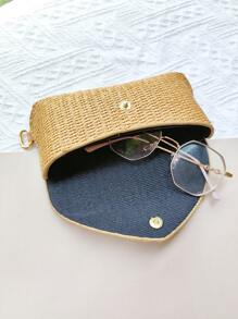 Straw Glasses And Lipstick Storage Box, Sunglasses Storage Bag, Portable Eye Case Carrying Frame, Women's Glasses, Travel Sunglasses Protective Cover, Can Be Hung On Your Bag, Stylish And Exquisite, Gender Reveal Party, Perfect For Birthdays, Weddings, Parties, The Perfect Gift For Colleagues, Friends, And Family, Back To School