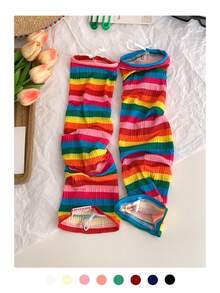 1 双女士条纹冰丝防紫外线袖套，宽松版型，适合驾驶、骑行、防晒、夏季