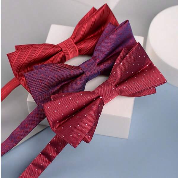Laço vermelho de 12,5*6 cm para homens, adequado para casamento, noivo, padrinho de casamento