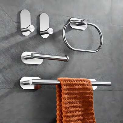 1 шт. Настінний тримач для туалетного паперу з нержавіючої сталі, диспенсер для паперових рушників для ванної кімнати, не потребує свердління, самоклеючий тримач для туалетного паперу, абсорбуюча стійка для паперових рушників, тримач для паперових рушників, не потребує свердління, тримач для туалетного паперу, самоклеючий тримач для туалетного паперу, абсорбуюча стійка для паперових рушників, чорний, срібний, золотий, аксесуари для ванної кімнати, не потребує свердління, настінний, стійка для зберігання туалету, фурнітура для ванної кімнати, декор для ванної кімнати