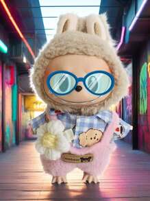 17cm Outfit Accessory, T-Shirt Suspender Pants Clothing Blind Box Plush Doll Removable Outfit Set, Suitable For 1st And 2nd Generation Dolls (Clothes Only, No Shoes). Fits 15cm-17cm (5.9 Inches-6.69 Inches) Dolls, Doll Clothes/Shoes Replacement, Suitable For Birthday, Holiday, Valentine's Day Gifts, Suitable For Everyone (Clothes Only, No Dolls Sold)