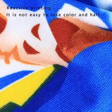 1pc Cartoon Kids Hooded Bath Towel, Made Of Polyester, Absorbent & Warm Bathrobe, Baby Beach/Surf Poncho, Unisex Children Swimming Robe, Classic Printed Design Series - Multicolor - View 6