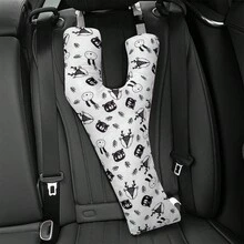 1 件婴儿汽车座椅颈枕 - Y 型安全带旅行枕、汽车休息颈枕、睡眠抱枕、可调节安全带肩垫和创意问号设计，适合长途驾驶、火车、飞机，完美的婴儿送礼佳品