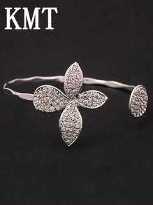 KMT 1 Stück Armreif mit Kupferblatt und Strass, stylischer, funkelnder Accessoire für Frauen