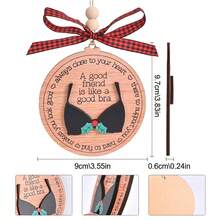 3styles Friendship Gifts For Women Friends, 'A Good Friend Is Like A Good Bra', Funny Double-Layer Wooden Ornaments, Birthday Gifts For Good Friends, Holiday Gifts, Home Decoration, Christmas Tree Decoration - Multicolor - View 2