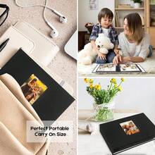New-88 8x10 Photo Album Holds 72 Horizontal Photos, Linen Cover  Front Window, 8x10 Photo Album Book For 8 X 10 Pictur Artwork, 8 X 10  For Baby W Family Photos (Black) - 橫向黑色 - 查看 8