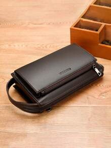 New Style Men's Anti-Theft Multi-Pocket Clutch Bag With Coded Lock, Long Wallet, PU Leather, Multi-Function Toiletry Bag